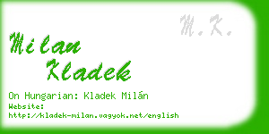 milan kladek business card